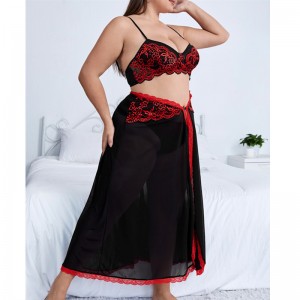 النقيض من Lace Lage Linger Set Set Split Ender Skirt